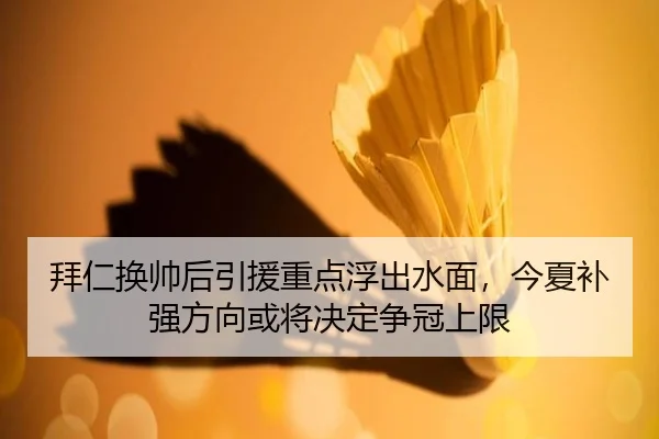 拜仁换帅后引援重点浮出水面，今夏补强方向或将决定争冠上限